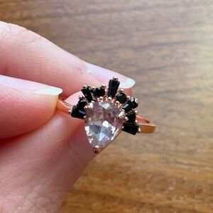 Charmed Aroma 💕 Elegant Rose Gold Teardrop Ring (Sterling Silver) - Size 6